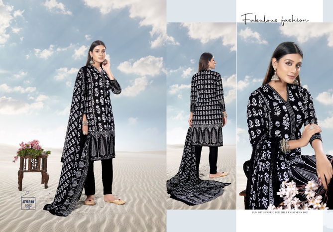 Alija Lalest Fancy Designer  Black And White Heavy Cotton Print Karachi Dress Material